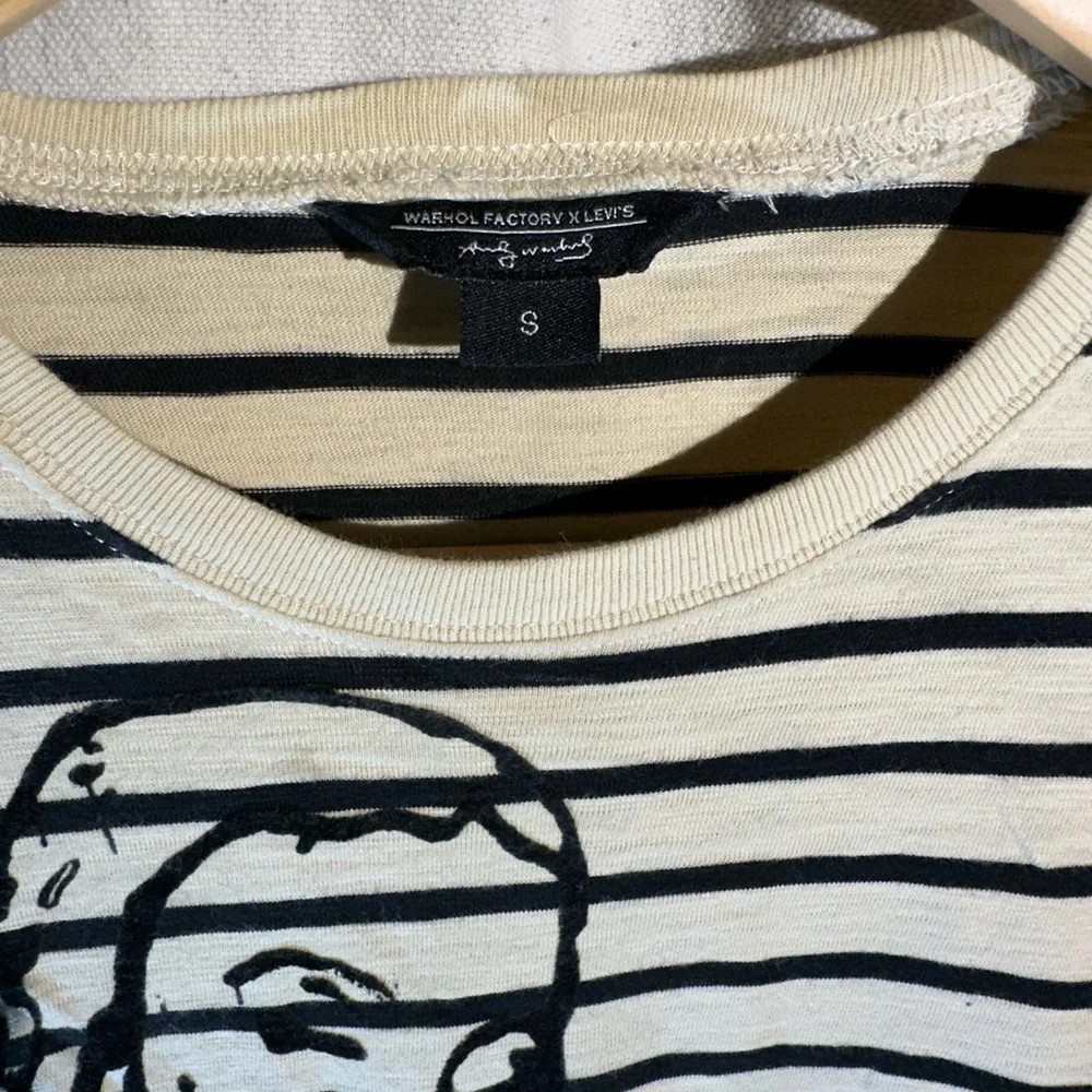 Warhol Factory X Levi’s Premium  Striped Graphic Tee Rare - Picture 2 of 5